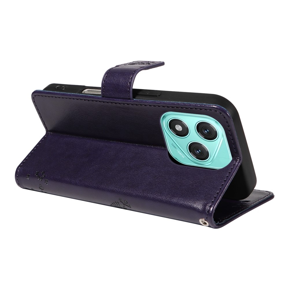 Fák könyvtáska Honor 400 Lite-hoz - sötétlila