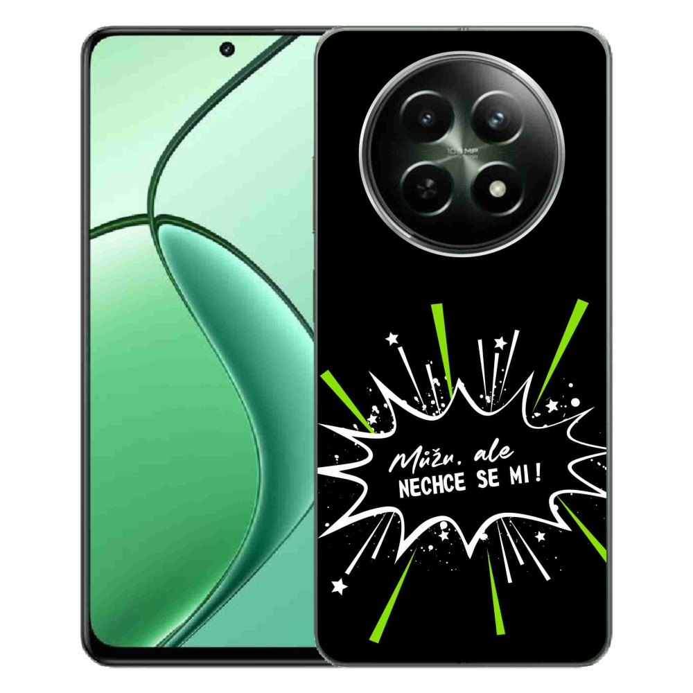 Gél borító mmCase a Realme 12 5G/12x 5G készülékhez - vicces szöveg 11 fekete háttér