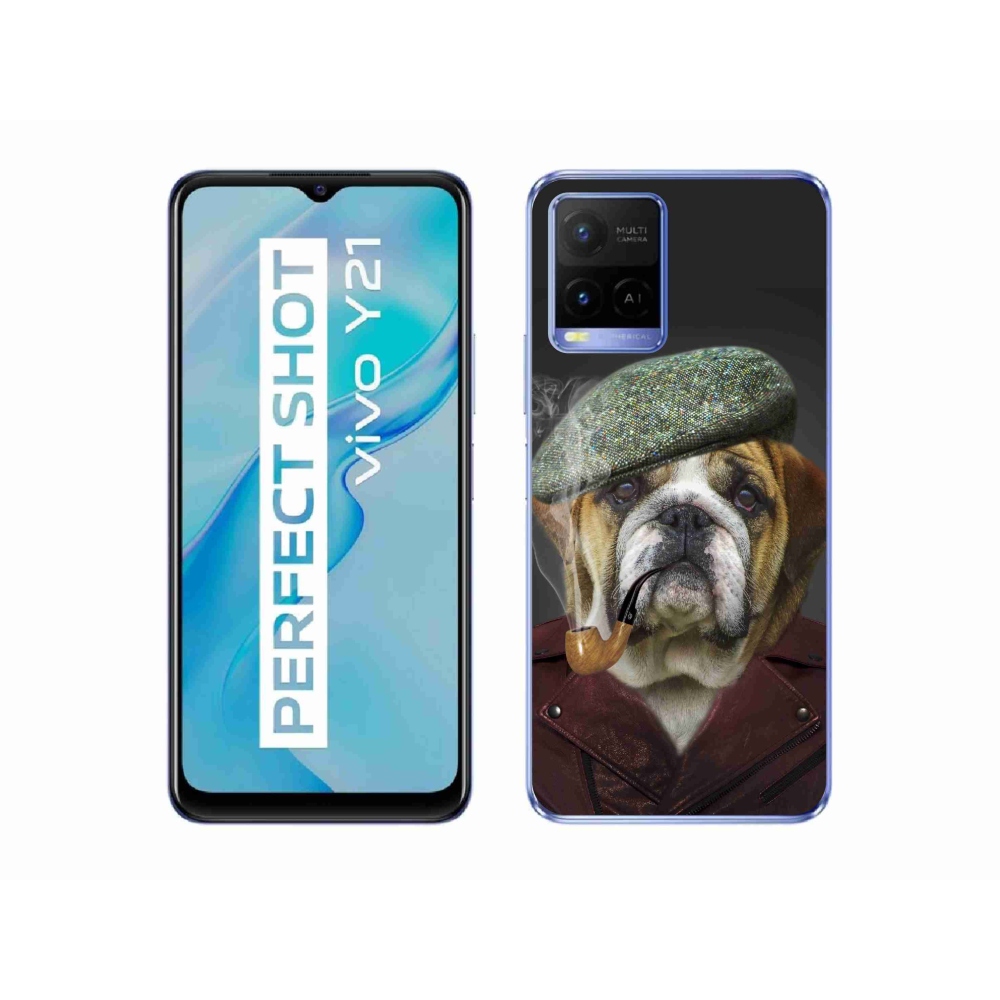 Zselés borítás mmCase a Vivo Y21/Y21s/Y33s készülékhez - kutya csővel