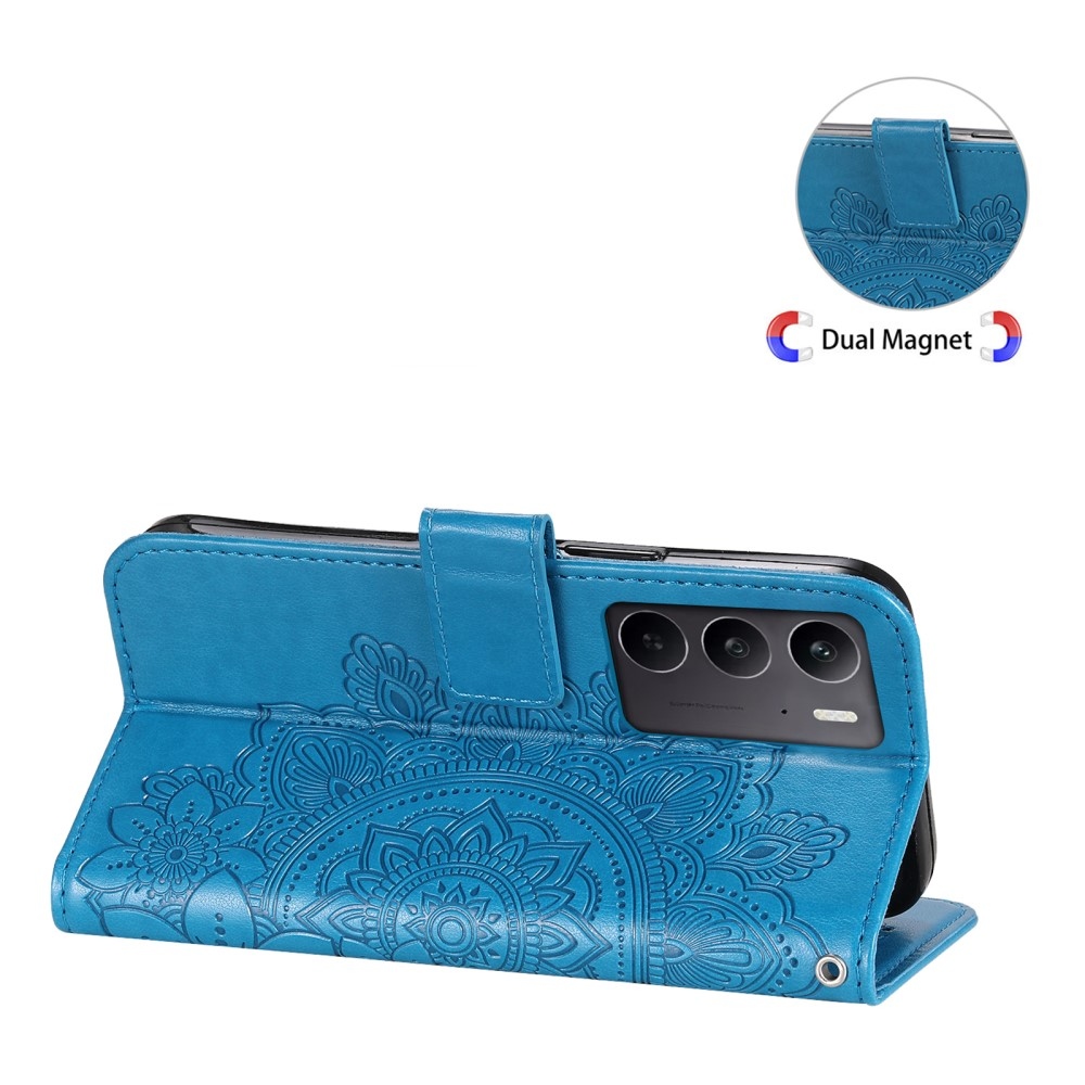 Mandala könyvtáska a Realme C75 készülékhez - kék