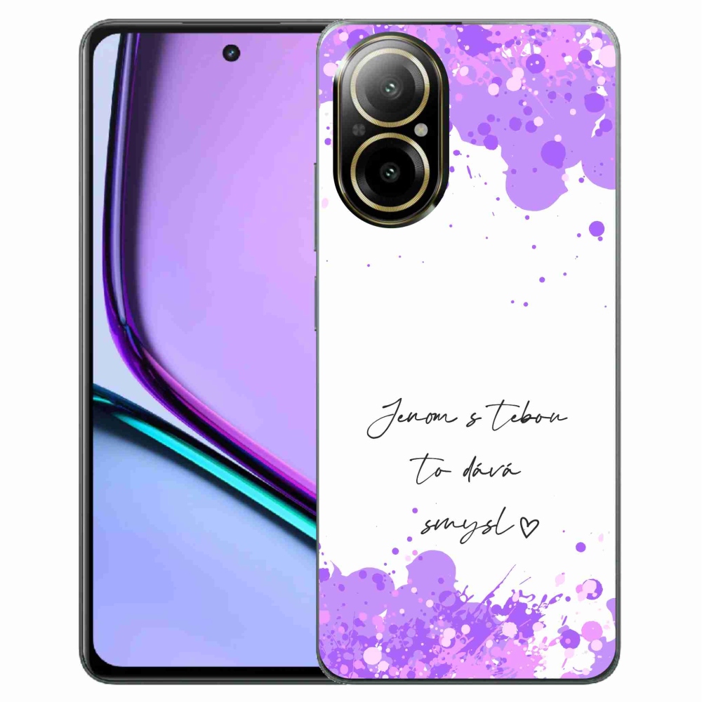 Gél borító mmCase a Realme C67 készülékhez - szerelmes szöveg fehér háttérrel