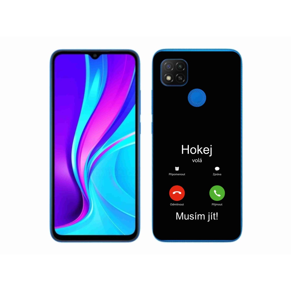 Gél borító mmCase a Xiaomi Redmi 9C - hoki hívások fekete háttérrel