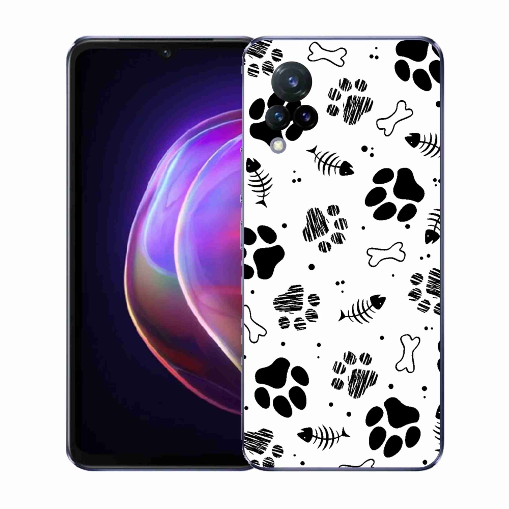 Gél borítás mmCase a Vivo V21 4G/5G készülékhez - kutyamancsok 1