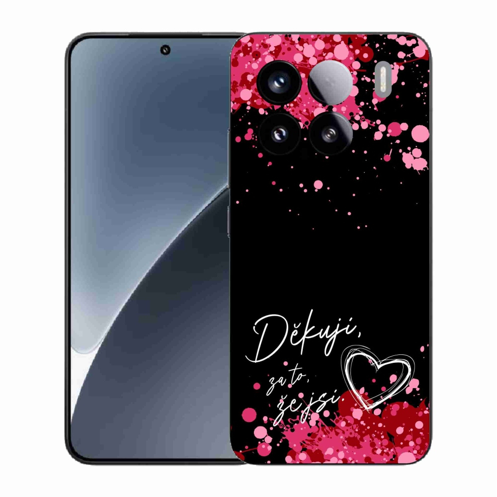 Gél borító mmCase a Xiaomi 15 - szerelem szöveg 2 fekete háttérrel