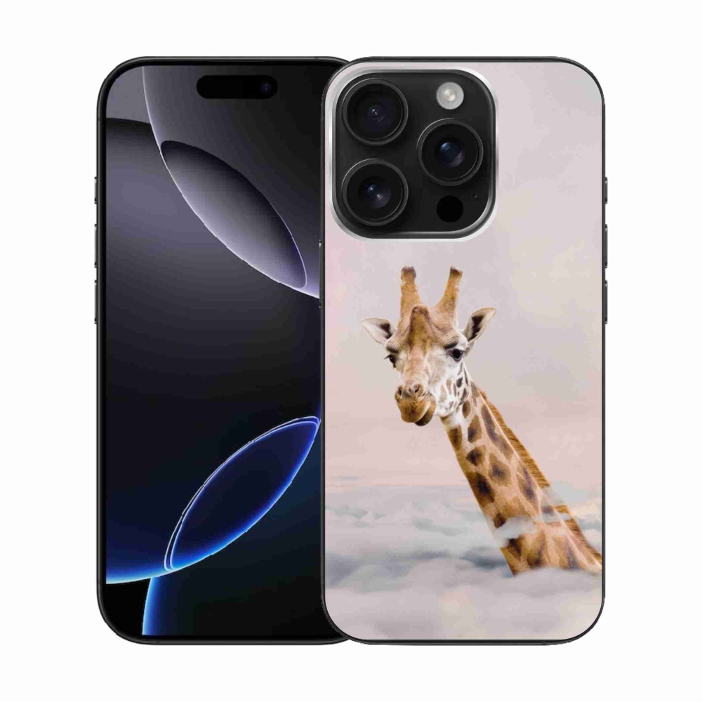 Zselés borítás mmCase iPhone 16 Pro készülékhez - zsiráf a felhőkben
