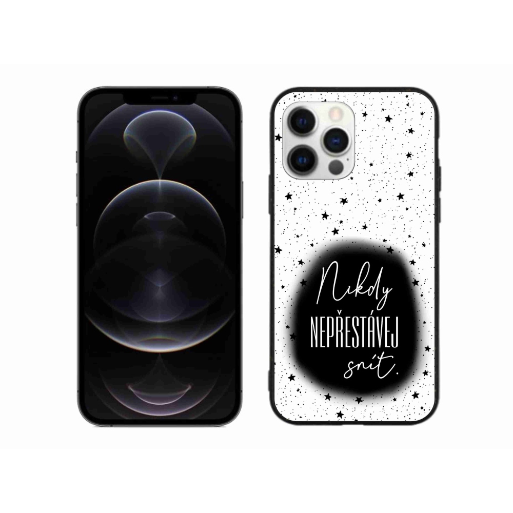 Zselés borítás mmCase iPhone 12 Pro Max készülékhez - idézet 1 fekete és fehér háttér