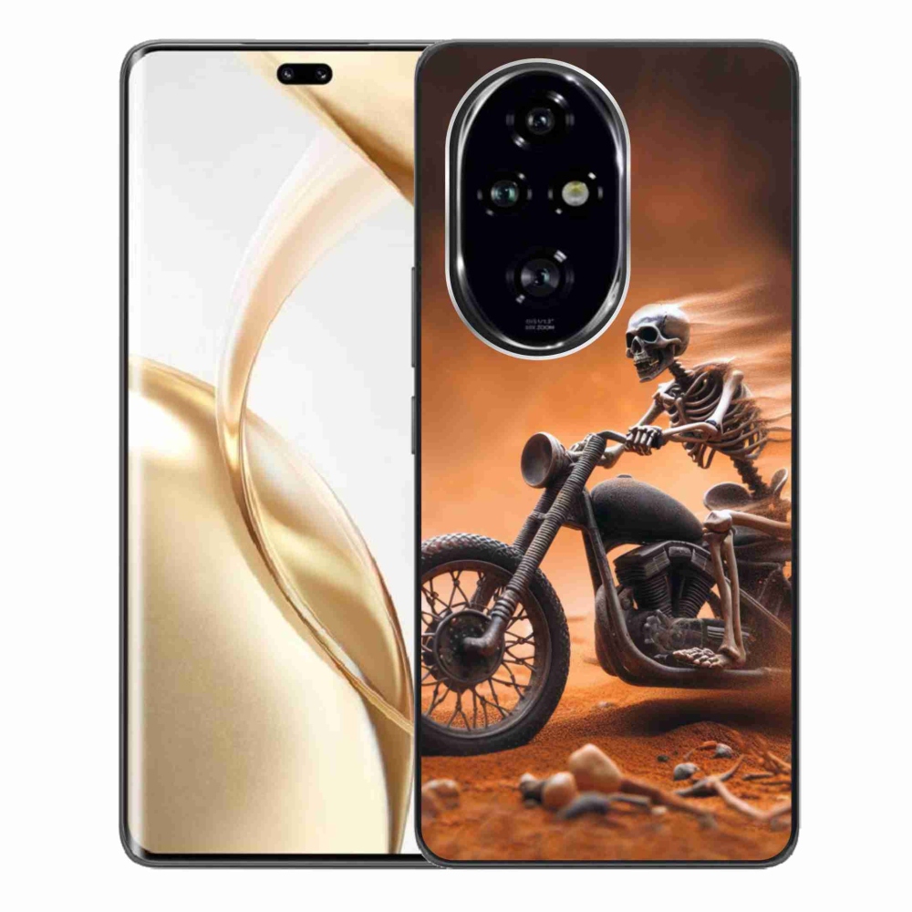 Gél borítás mmCase a Honor 200 Pro 5G számára - csontváz egy motorkerékpáron