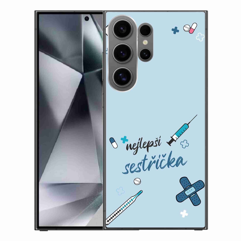 Gél borító mmCase Samsung Galaxy S24 Ultra - legjobb kishúg kék háttérrel