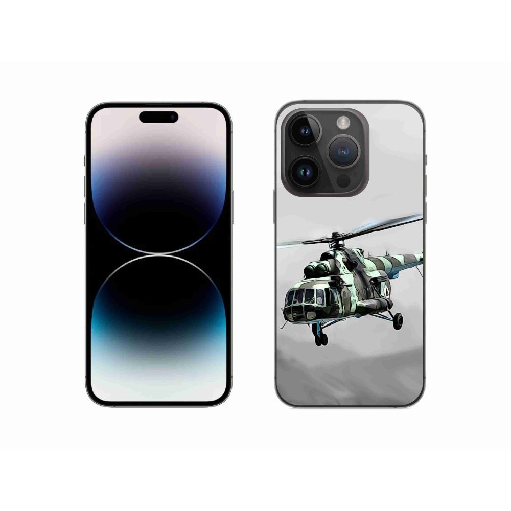 Zselés borítás mmCase iPhone 14 Pro készülékhez - katonai helikopter