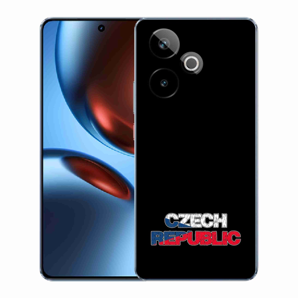 Rugalmas zselés tok mmCase képpel a Realme GT 7 5G/GT 7T 5G - Csehország fekete háttérrel