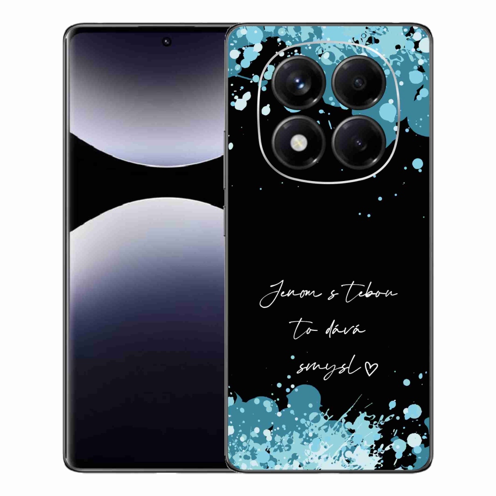 Gél borítás mmCase a Xiaomi Redmi Note 14 Pro számára - szerelmes szöveg fekete háttérrel