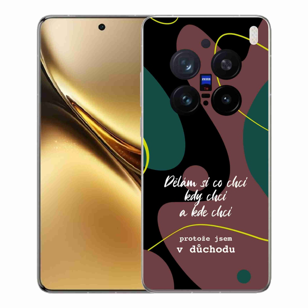 Gél borító mmCase a Vivo X200 Pro 5G készülékhez - vicces szöveg 10 fekete háttér