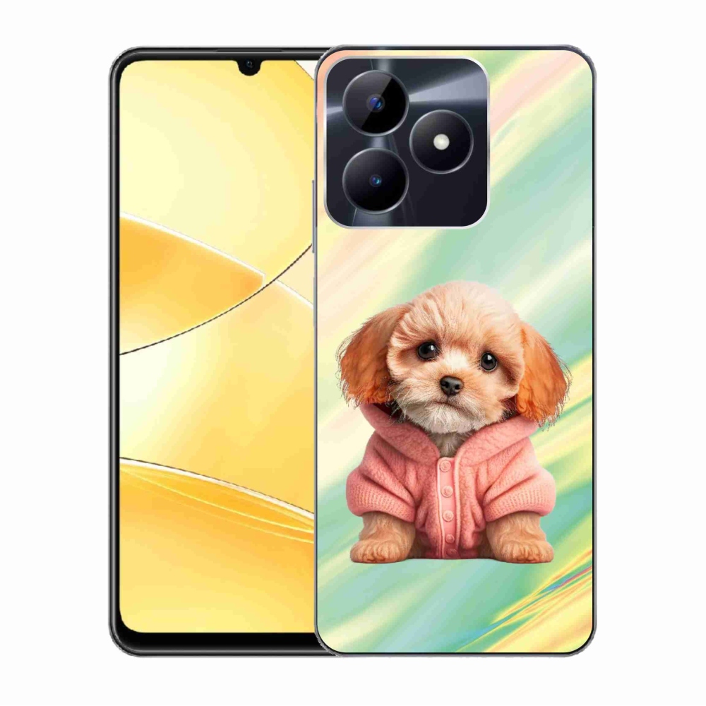 Zselés borítás mmCase a Realme C51/C53 készülékhez - pulóveres kiskutya