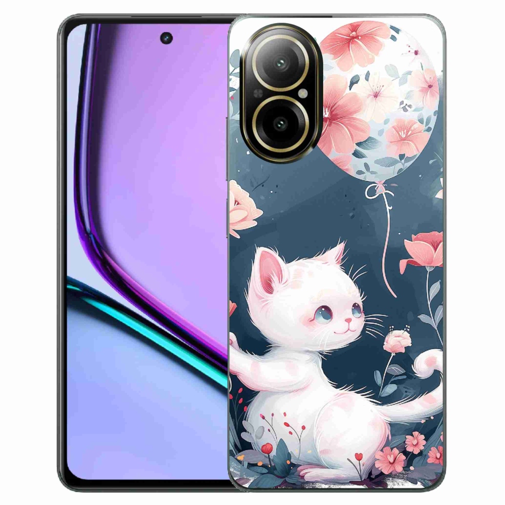 Gél borító mmCase a Realme C67 készülékhez - cica lufival