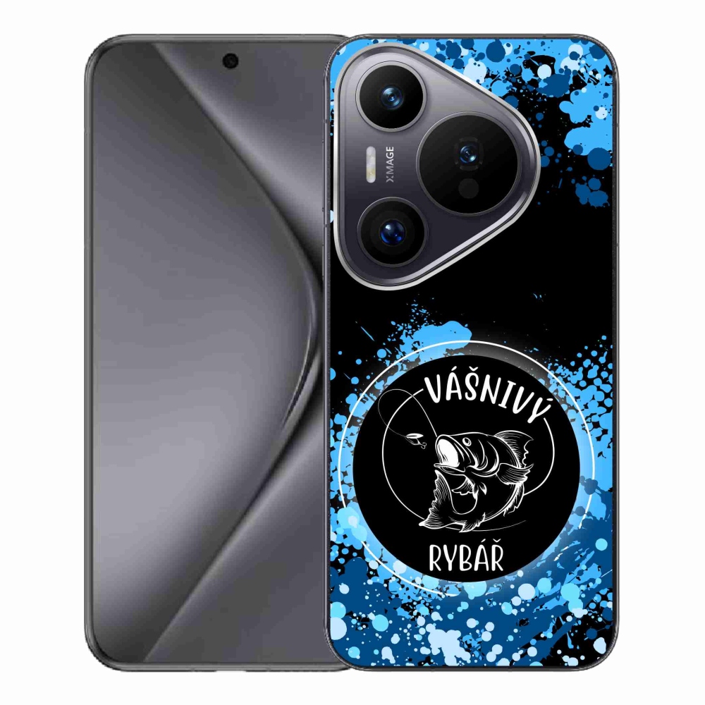 Gél borító mmCase a Huawei Pura 70 Pro - szenvedélyes halász fekete háttérrel