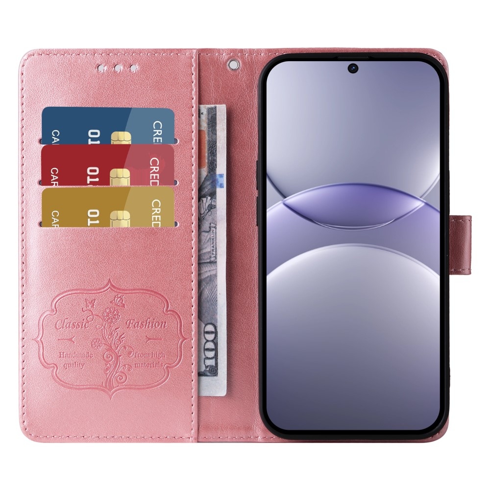 Virágos könyv tok a Huawei Nova 13 5G-hez - rózsaszínű