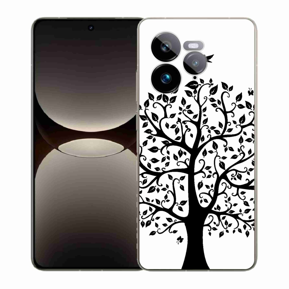 Gél borítás mmCase a Realme GT 7 Pro 5G-n - fekete és fehér fa