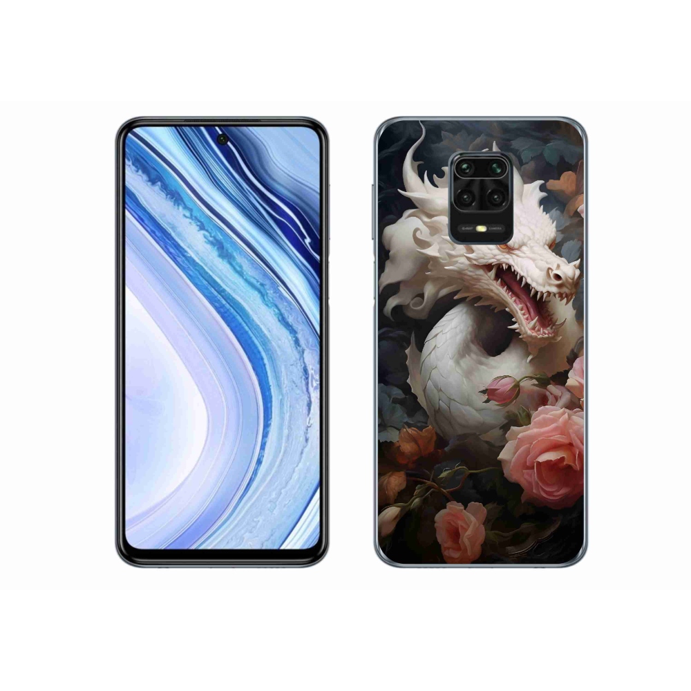 Gél borítás mmCase a Xiaomi Redmi Note 9 Pro készülékhez - fehér sárkány