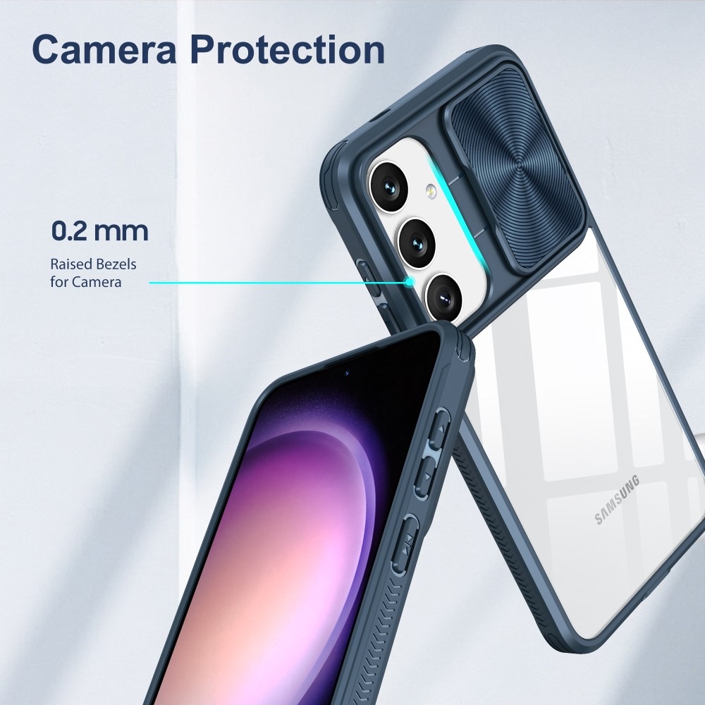 Tartós hátlapi borítás kamerafedéllel Samsung Galaxy S25+ készülékhez - kék