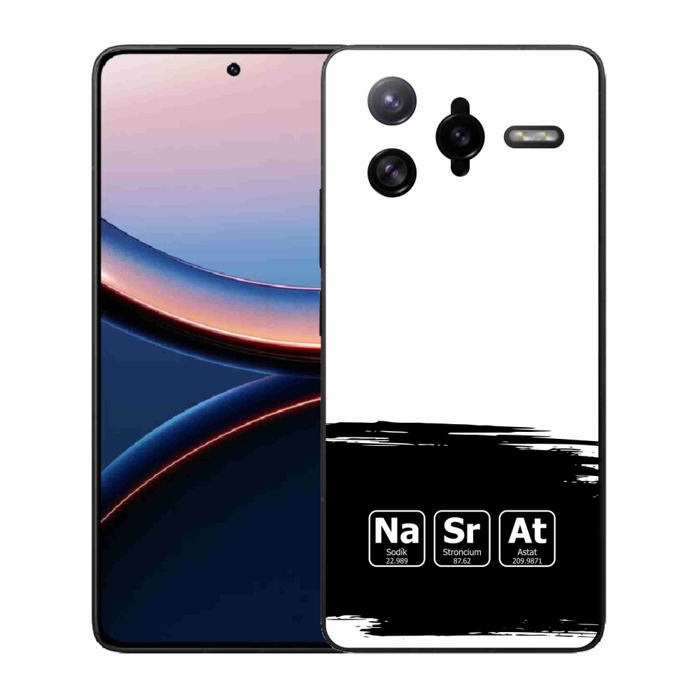 Gél borító mmCase a Xiaomi Poco F7 Ultra - kémiai elemek fekete és fehér háttérrel