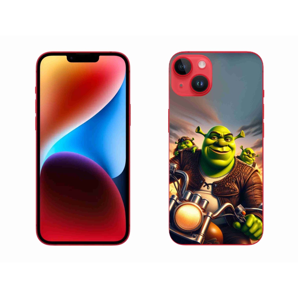 Zselés borítás mmCase iPhone 14 Plus készülékhez - Shrek motoron