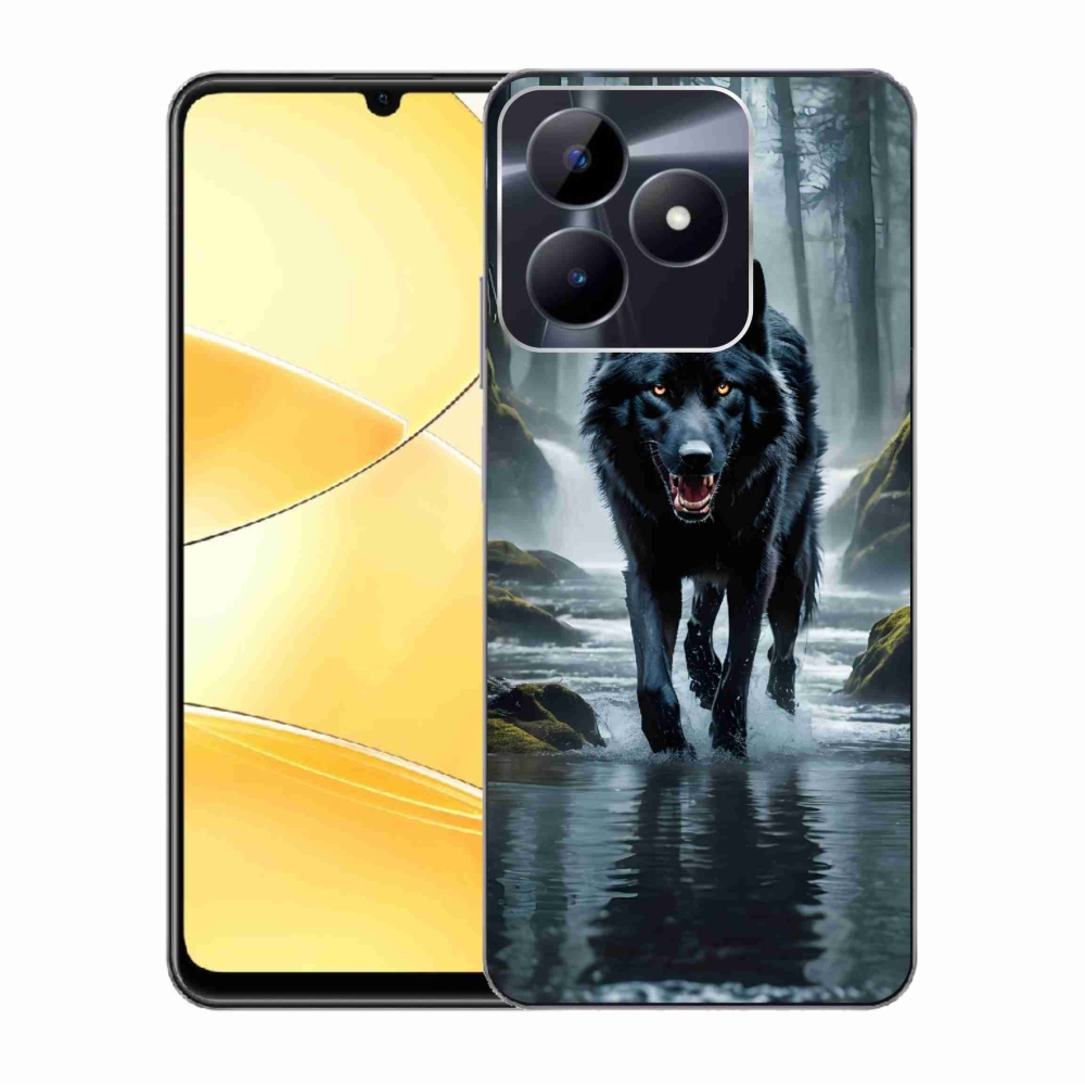 Zselés tok mmCase a Realme C51/C53 készülékhez - fekete farkas
