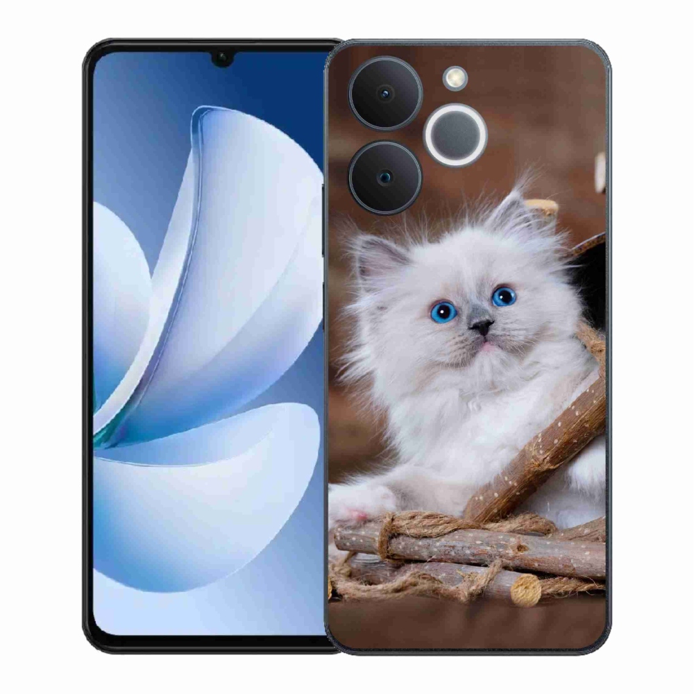 Gél borítás mmCase a Realme Note 70T készülékhez - fehér cica