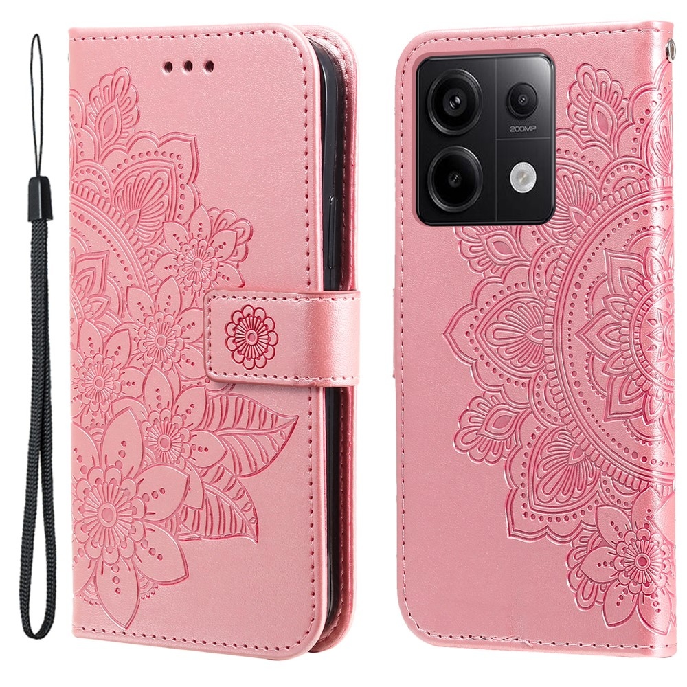 Mandala könyv tok a Xiaomi Redmi Note 13 Pro 5G/Poco X6 5G számára - rózsaszínű