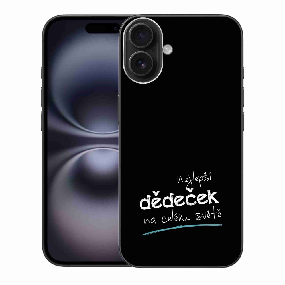 Gél borítás mmCase iPhone 16 Plus készülékhez - Legjobb nagypapa 3 fekete háttér