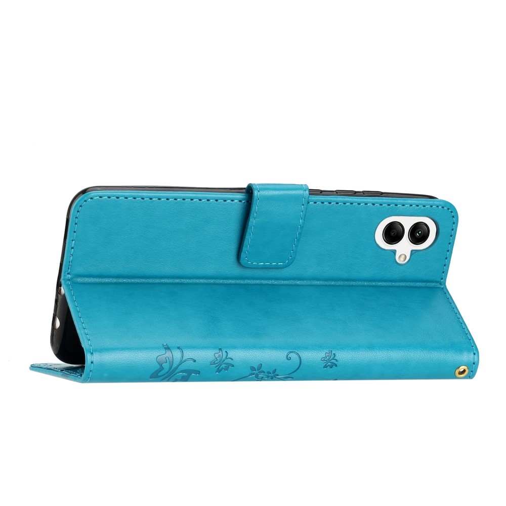 Virágok könyv tok Samsung Galaxy A06 4G - kék