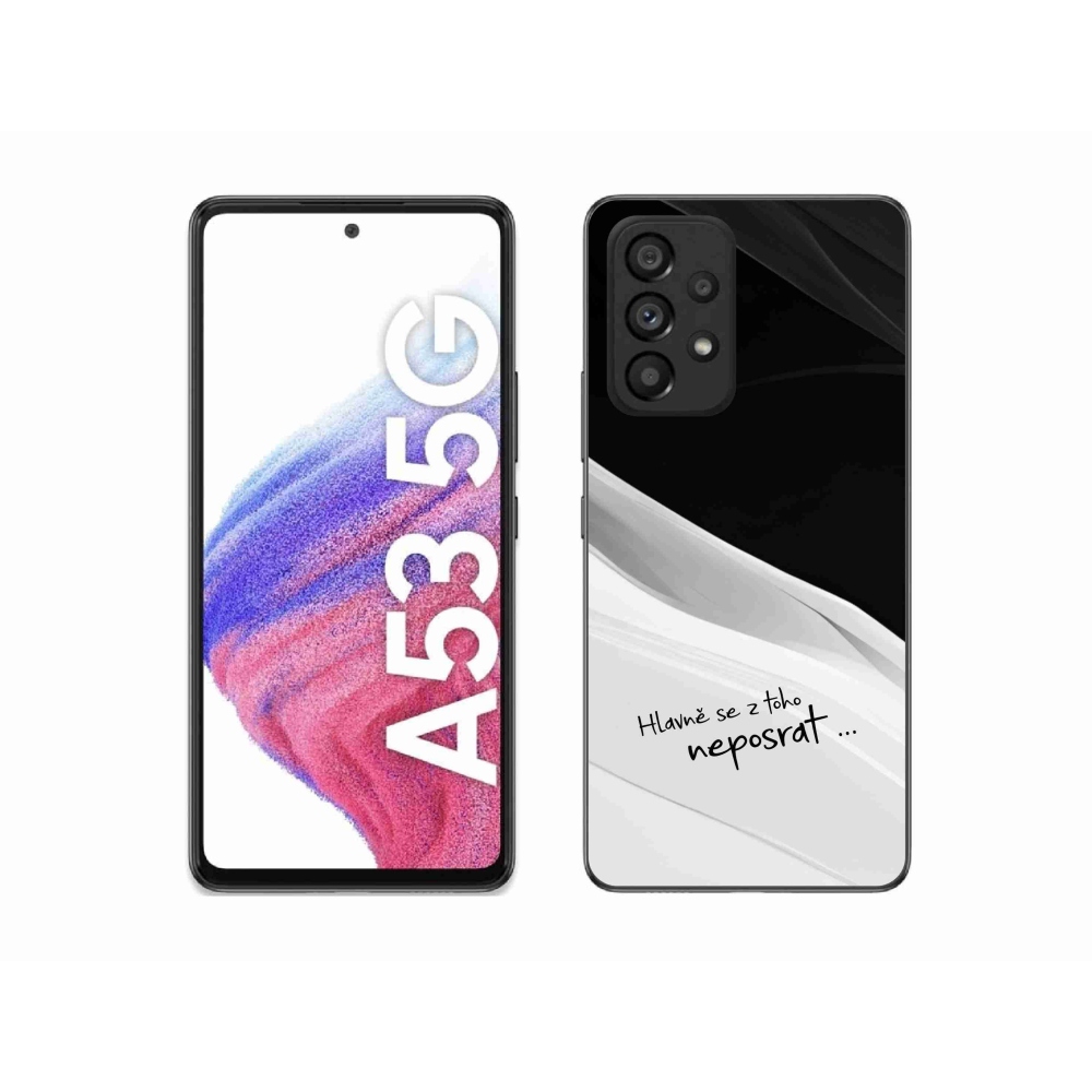 Gél borító mmCase Samsung Galaxy A53 5G - vicces szöveg 13 fehér és fekete háttérrel