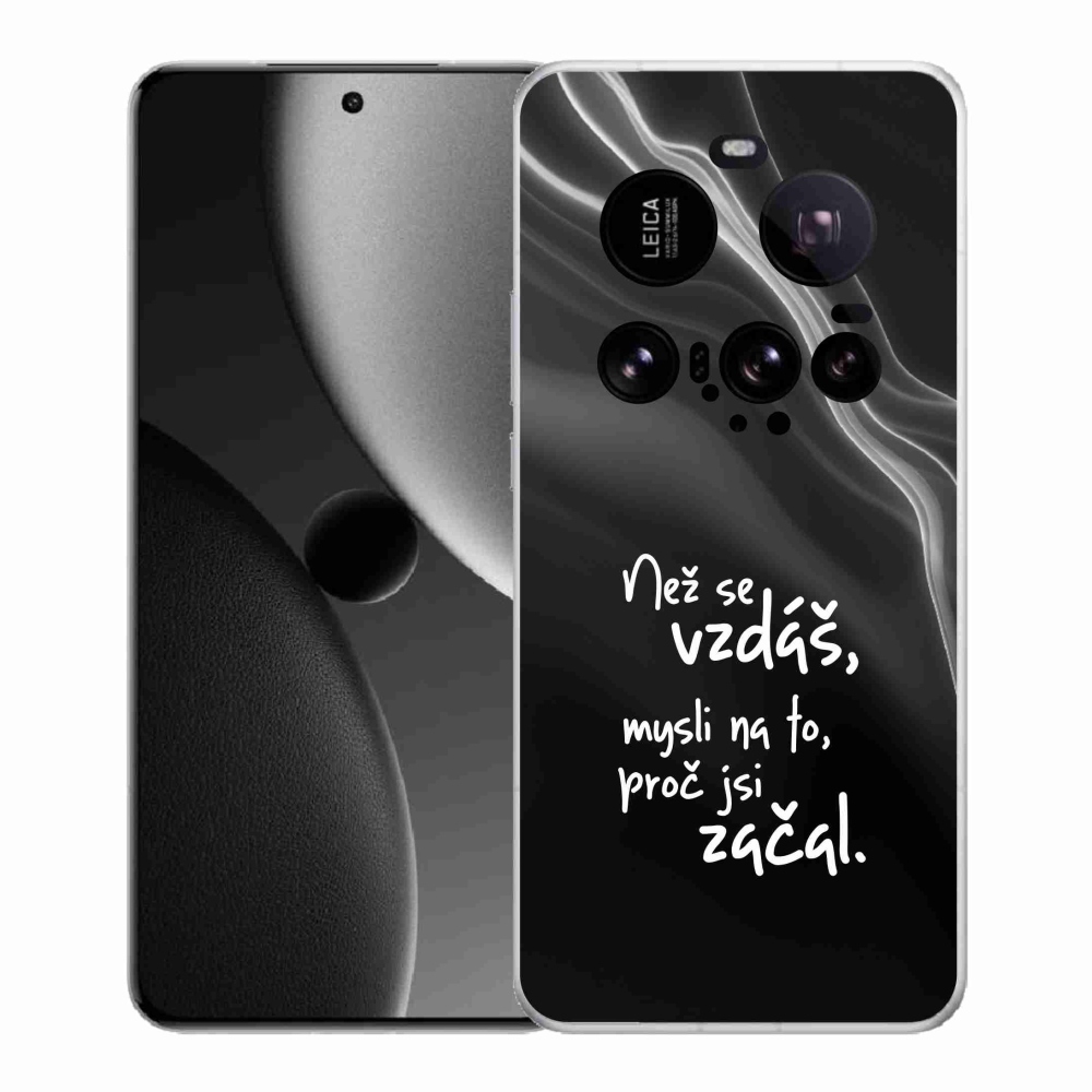 Gél borítás mmCase a Xiaomi 15 Ultra - idézet 2 fekete háttérrel