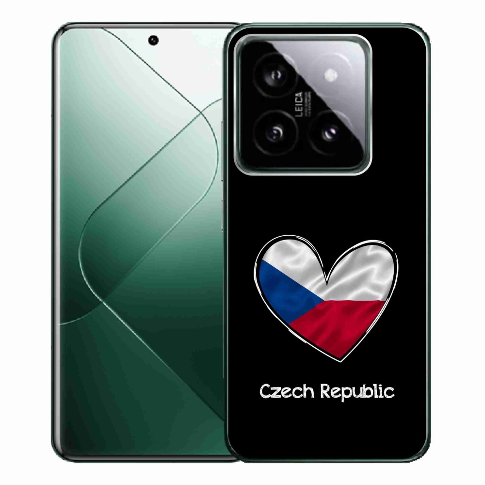 Gél borító mmCase a Xiaomi 14 Pro-hoz - zászló szív fekete háttérrel