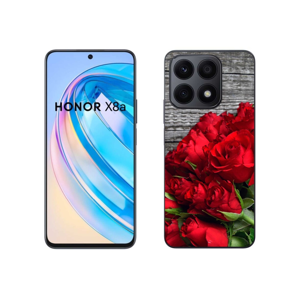 Zselés borítás mmCase a Honor X8a készülékhez - piros rózsa