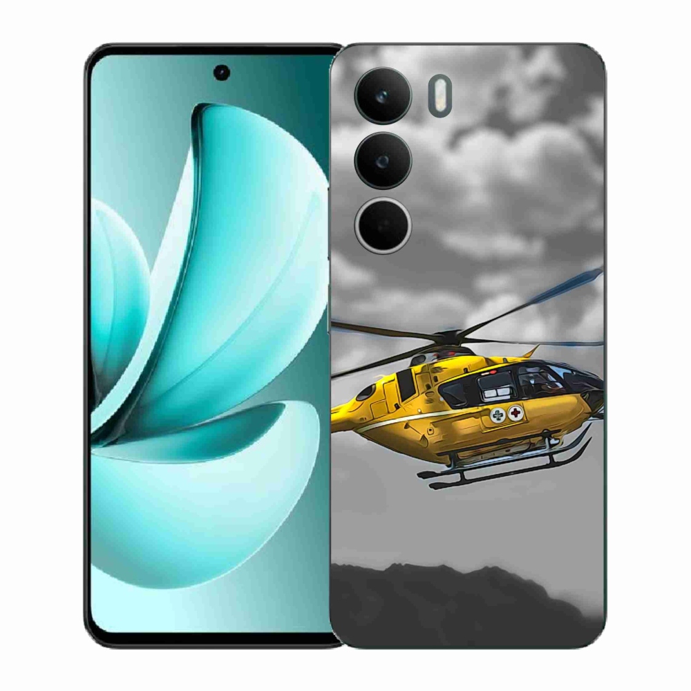 Zselés borítás mmCase a Realme C71 készülékhez - sárga helikopter