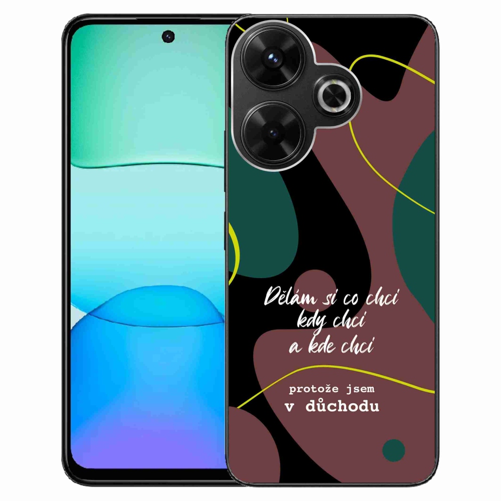 Gél borító mmCase a Xiaomi Redmi 13 4G/Poco M6 4G - vicces szöveg 10 fekete háttérrel