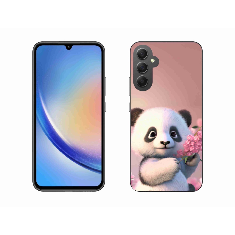 Gél borítás mmCase Samsung Galaxy A34 5G - aranyos panda