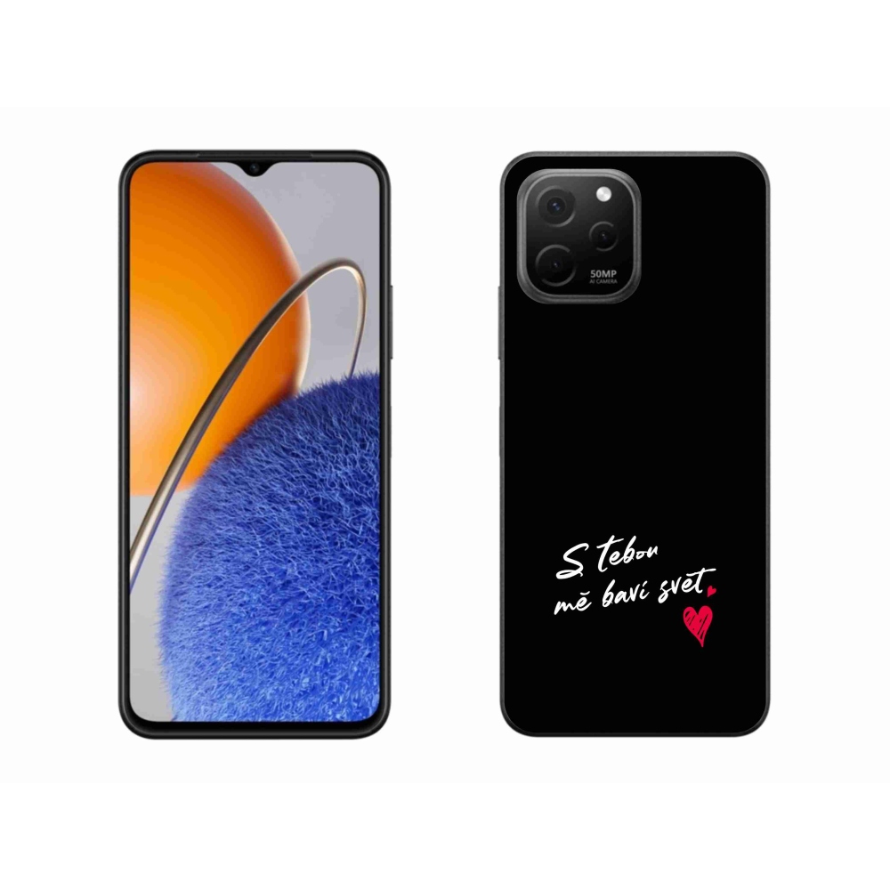 Gél borító mmCase a Huawei Nova Y61 készülékhez - szerelmes szöveg 1 fekete háttér