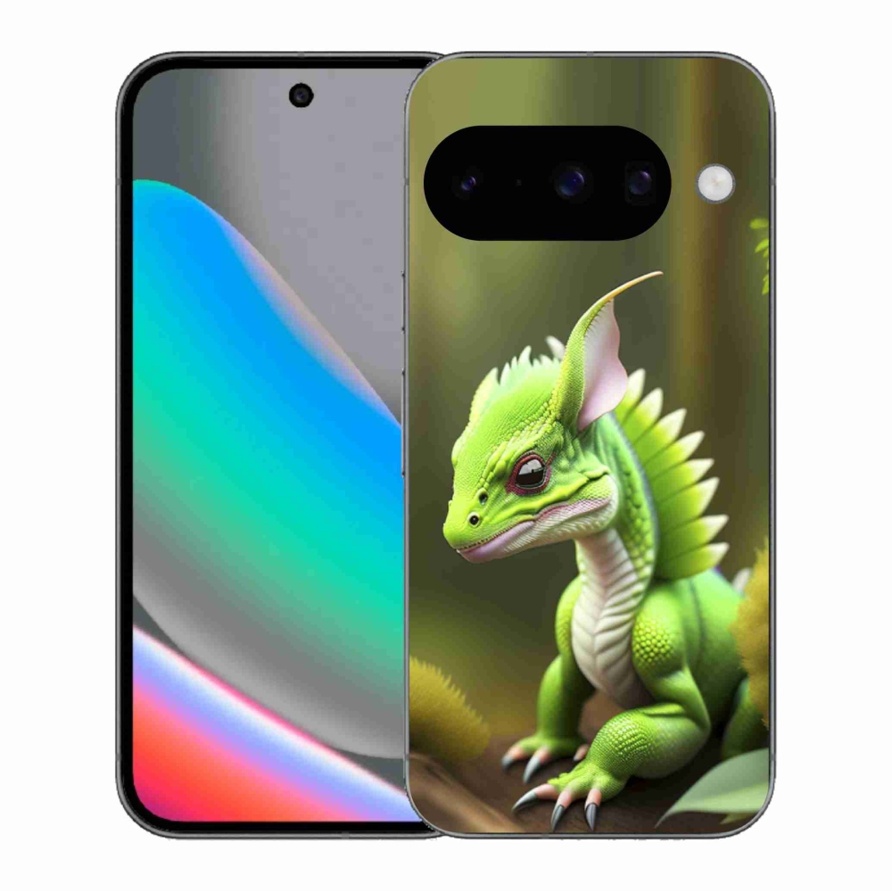 Zselés borítás mmCase a Google Pixel 10 számára - zöld sárkány