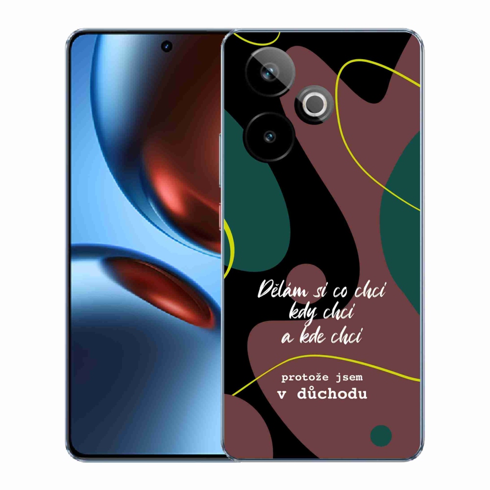 Rugalmas gél tok mmCase képzeletbeli Realme GT 7 5G/GT 7T 5G - vicces szöveg 10 fekete háttérrel