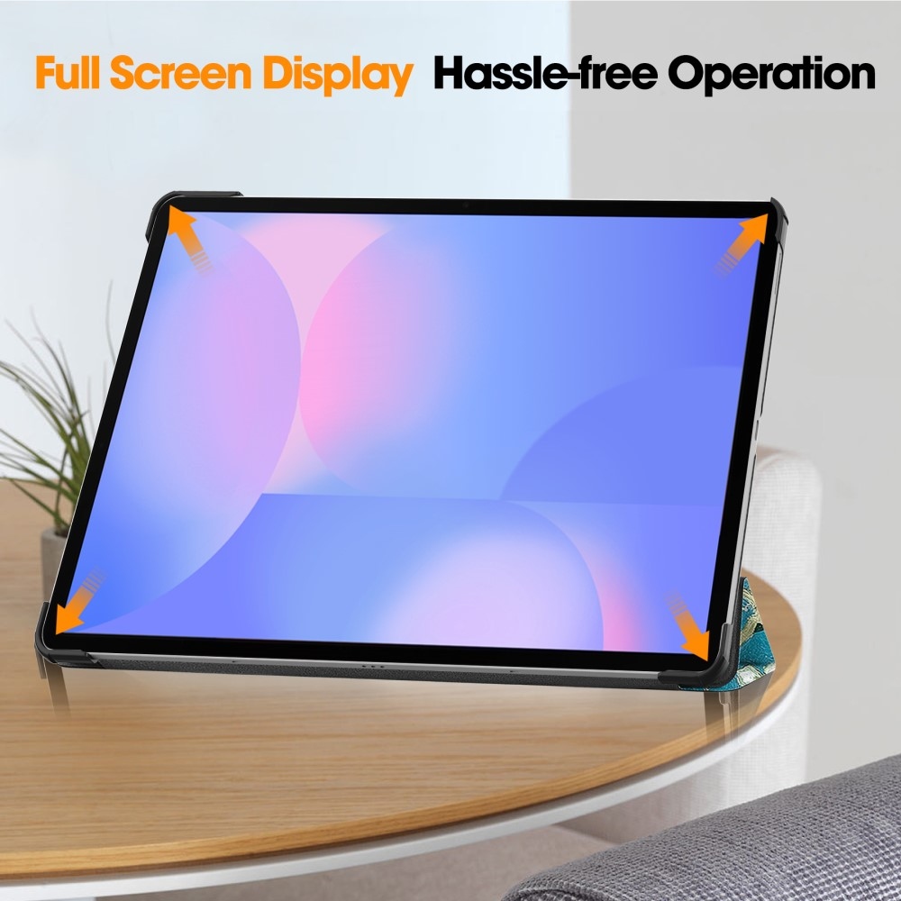 Patte intelligens záró tok Samsung Galaxy Tab S10 FE+ készülékhez - fehér virágok