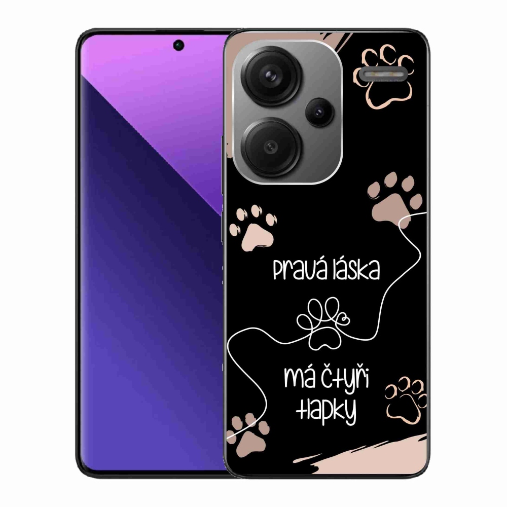 Gél borítás mmCase a Xiaomi Redmi Note 13 Pro+ 5G - kutya motívum 1 fekete háttérrel