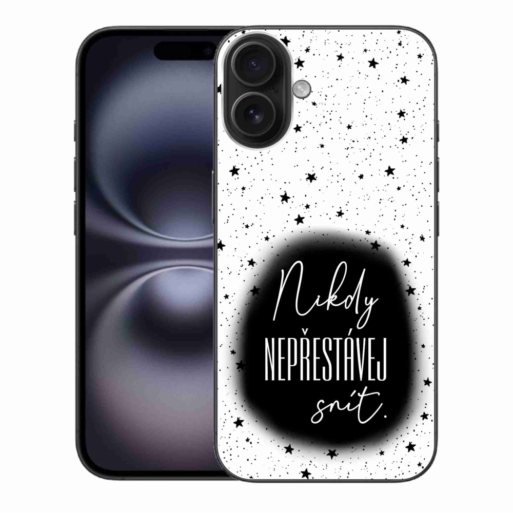 Zselés borítás mmCase iPhone 16 Plus készülékhez - idézet 1 fekete és fehér háttér