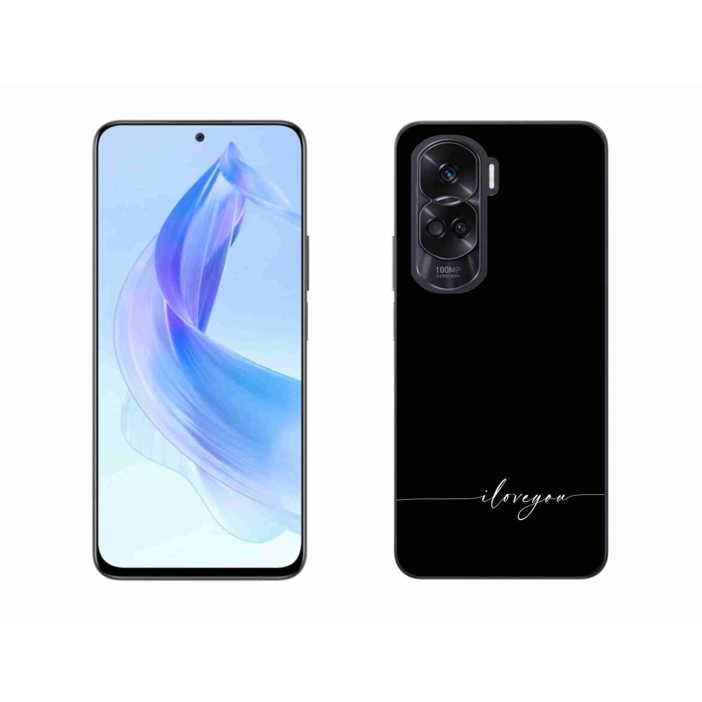 Gél borító mmCase a Honor 90 Lite-hoz - Szeretlek fekete háttérrel