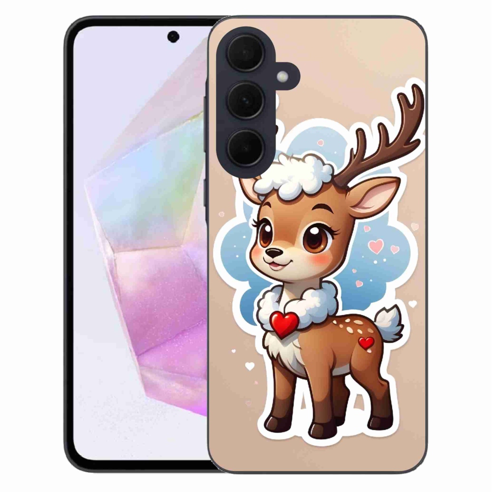 Zselés borítás mmCase Samsung Galaxy A35 5G - rajzfilm rénszarvashoz