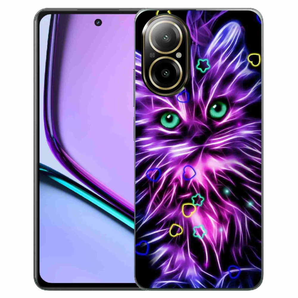 Zselés borító mmCase a Realme C67 készülékhez - absztrakt macska