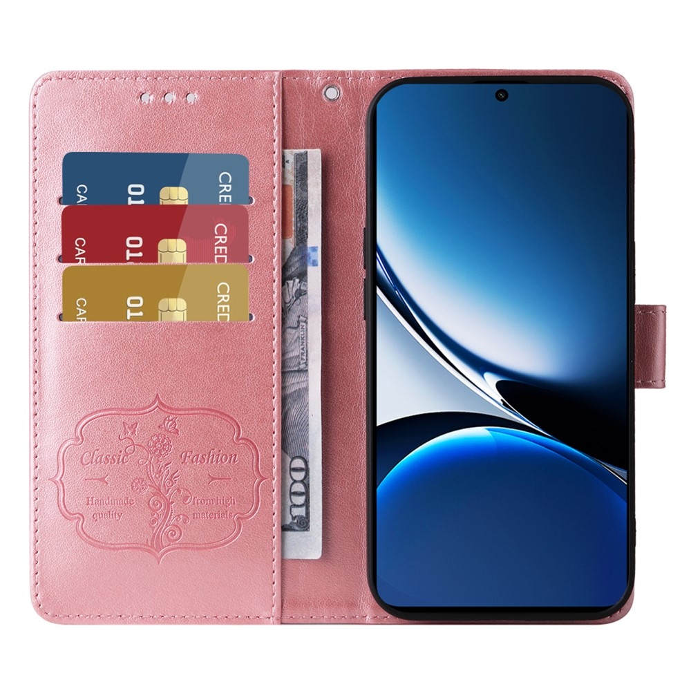 Virágos könyv tok a Xiaomi Poco X7 Pro 5G számára - rózsaszín