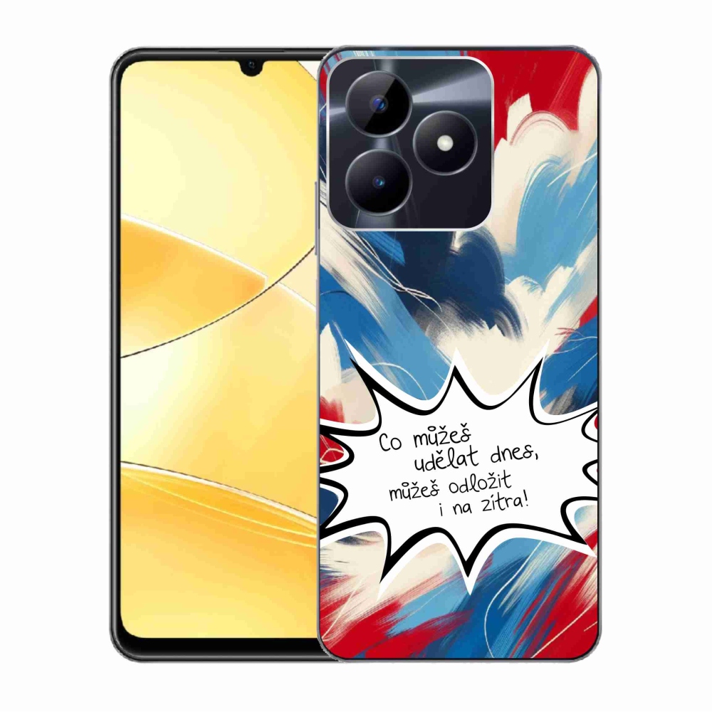 Gél borító mmCase a Realme C51/C53 készülékhez - vicces szöveg 9 fehér háttér