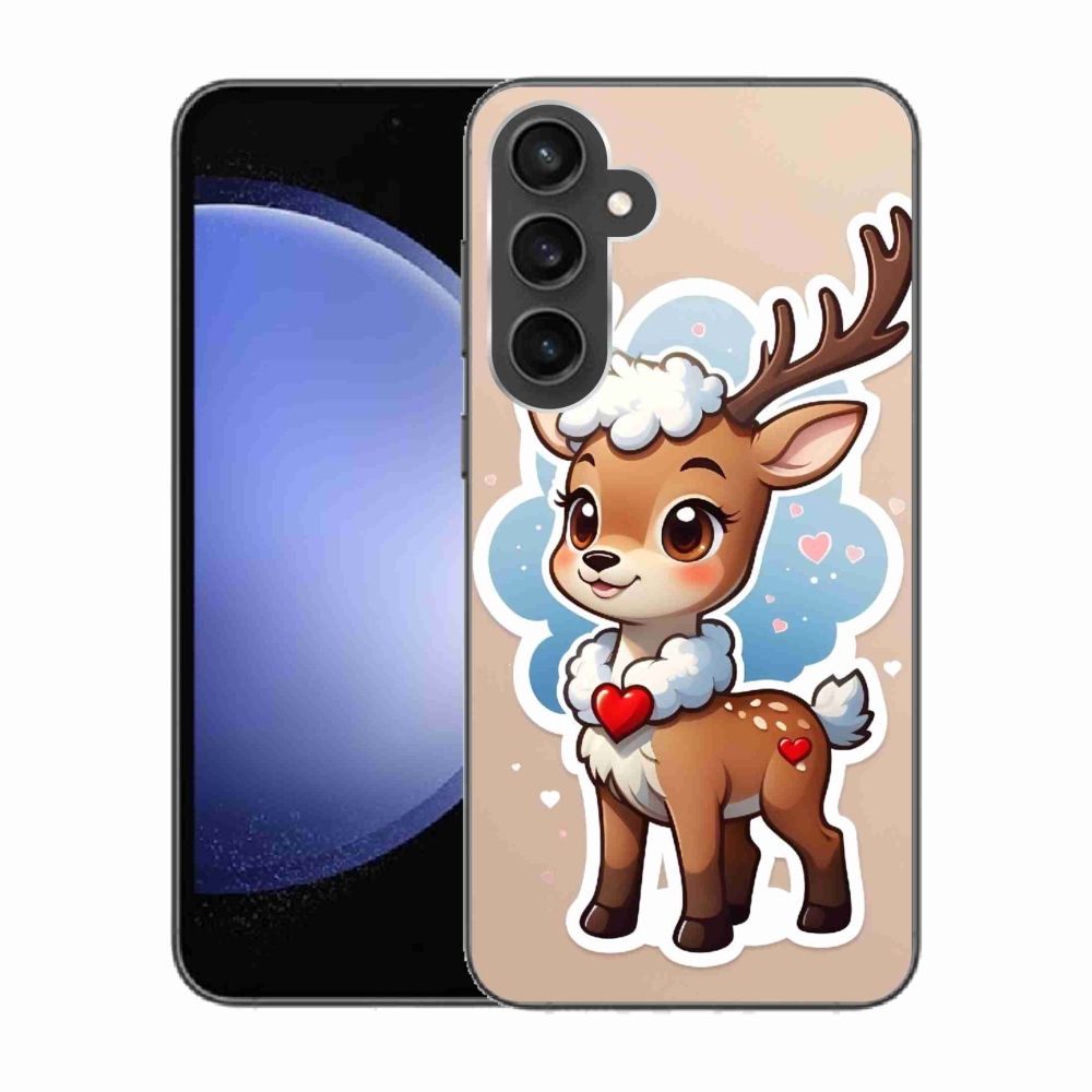 Zselés borítás mmCase Samsung Galaxy S23 FE - rajzfilm rénszarvashoz