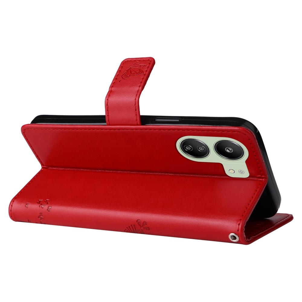 Fák könyvtáska Xiaomi Poco C65/Redmi 13C - piros